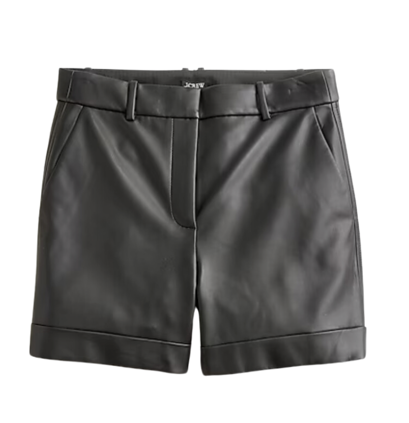 High-Rise Faux Leather Shorts